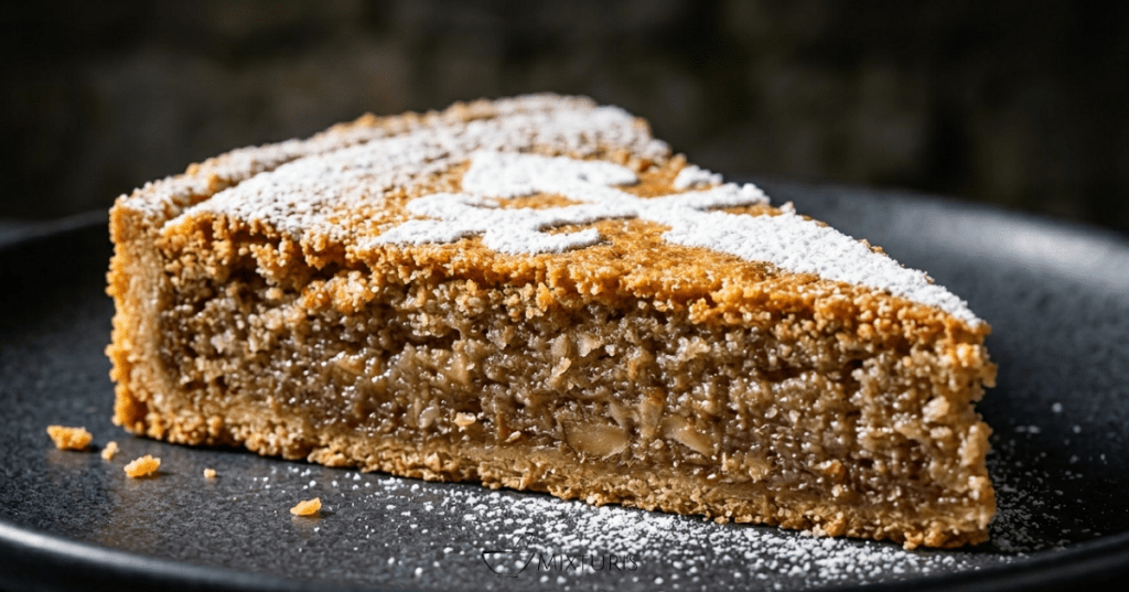 Rebanada de tarta de Santiago